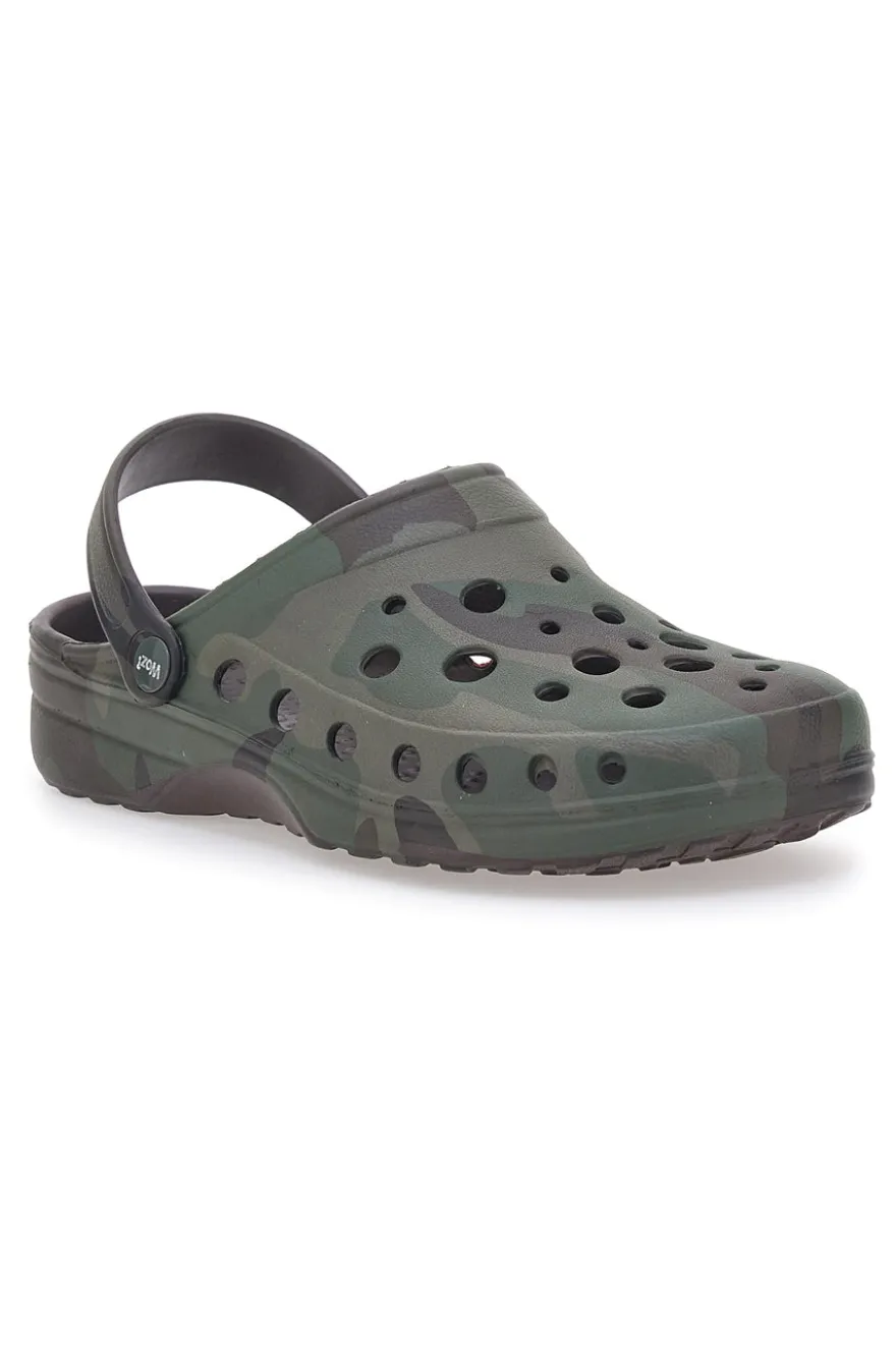 Ciabatte Clog verde militare comode e leggere da uomo Woz 3