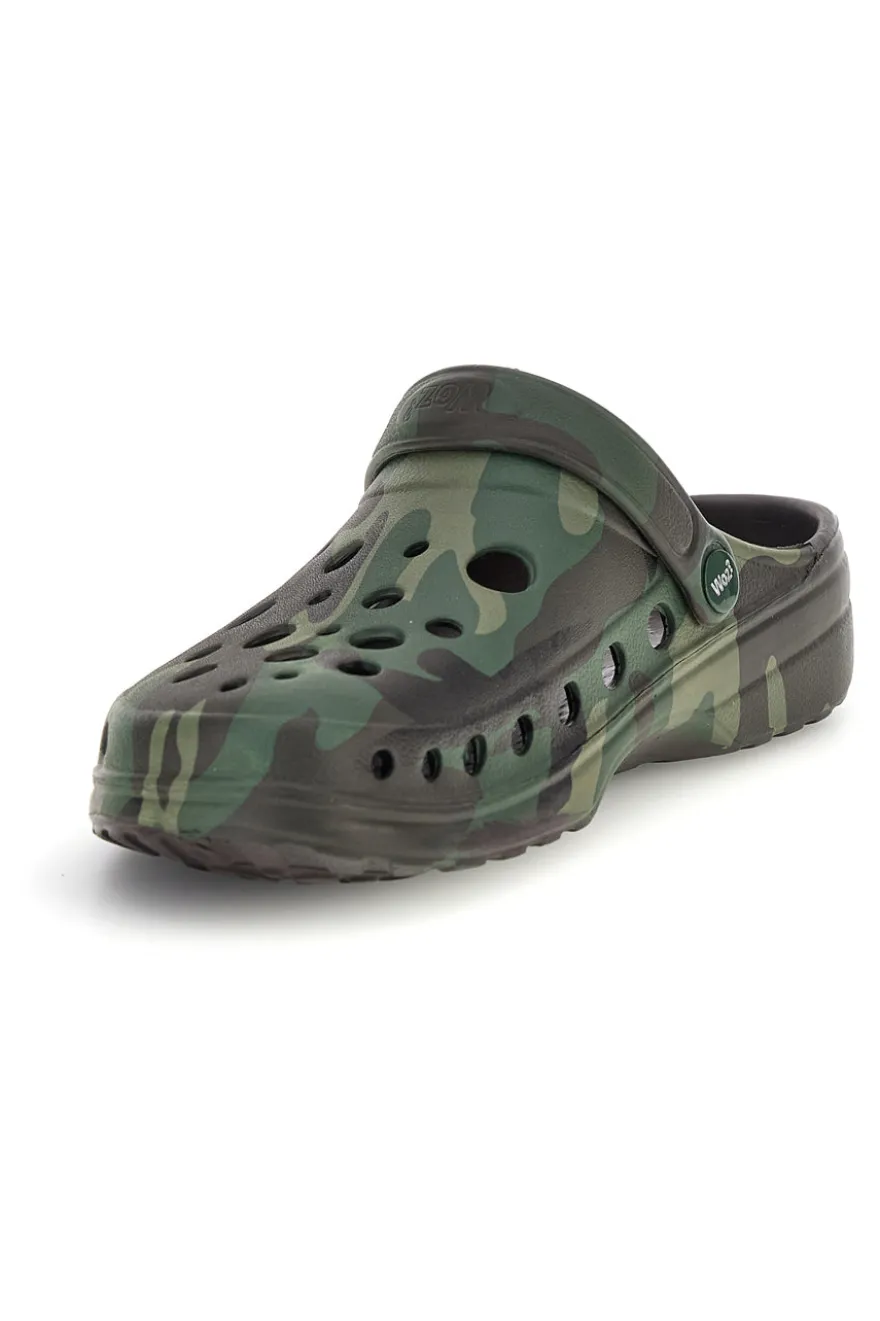 Ciabatte clog verdi camouflage Woz 1