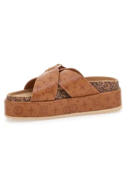 Ciabatte Cognac Con Flatform Laura Biagiotti 8627