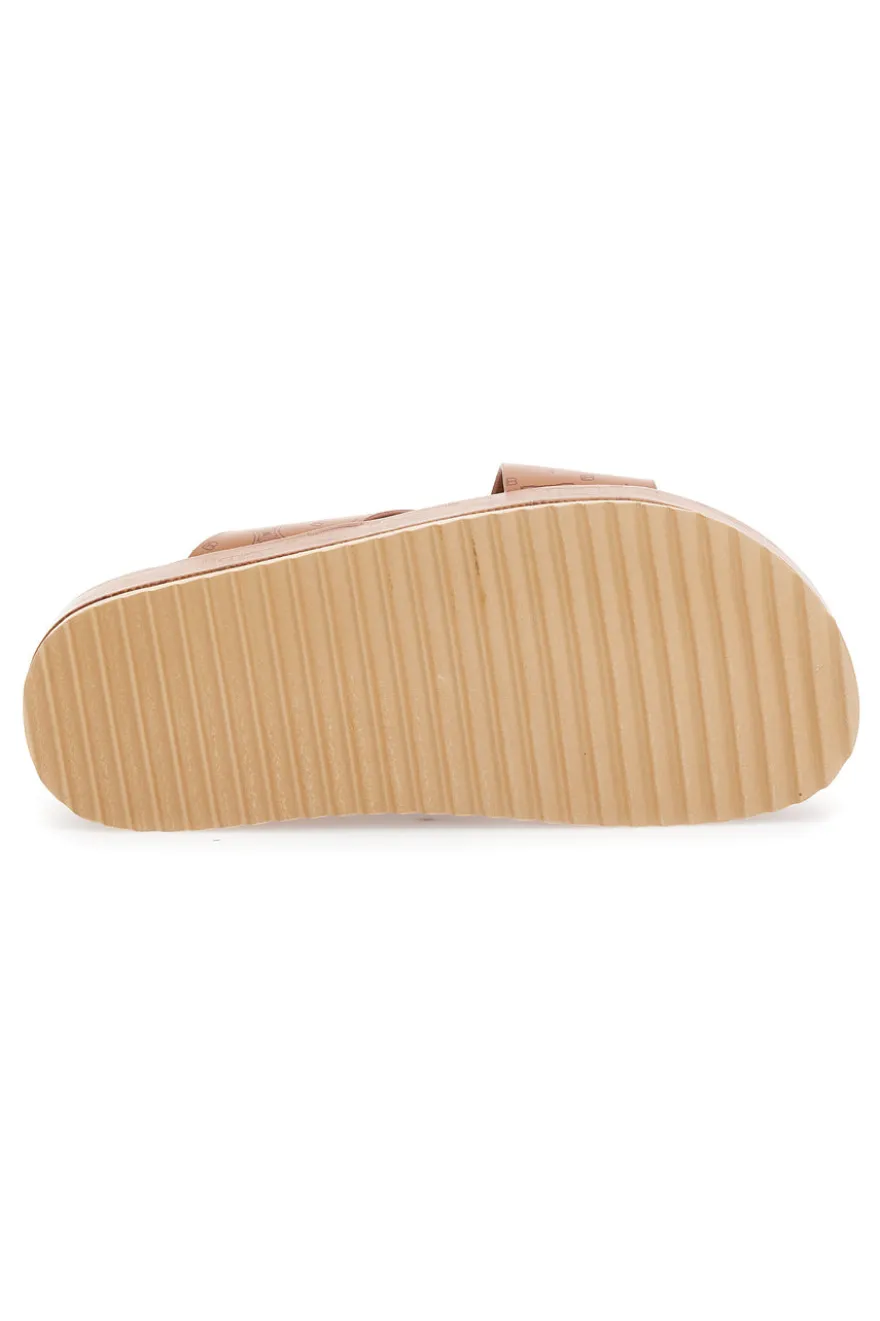 Ciabatte Cognac Con Flatform Laura Biagiotti 8627