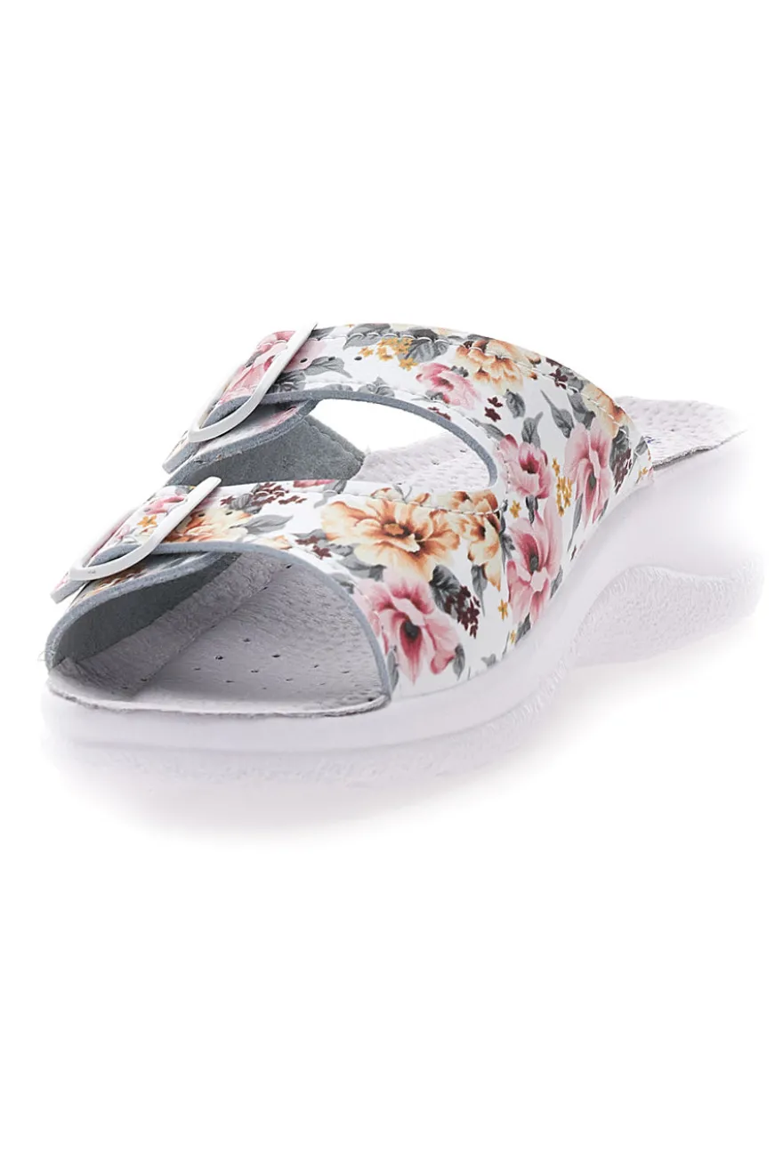 Ciabatte con fiori multicolor e doppia fascia antiscivolo Best Medical 122F