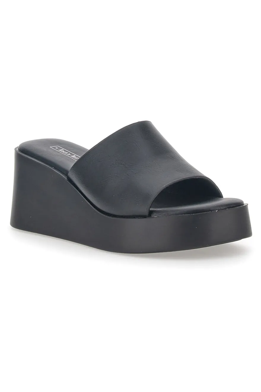 Ciabatte con Flatform Nere Rock'n Doll 390274