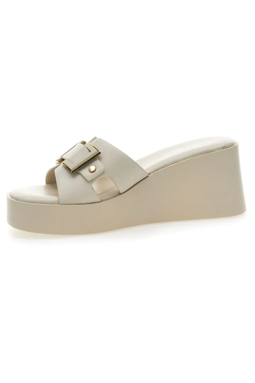 Ciabatte con Zeppa Beige Rock'n Doll 390275