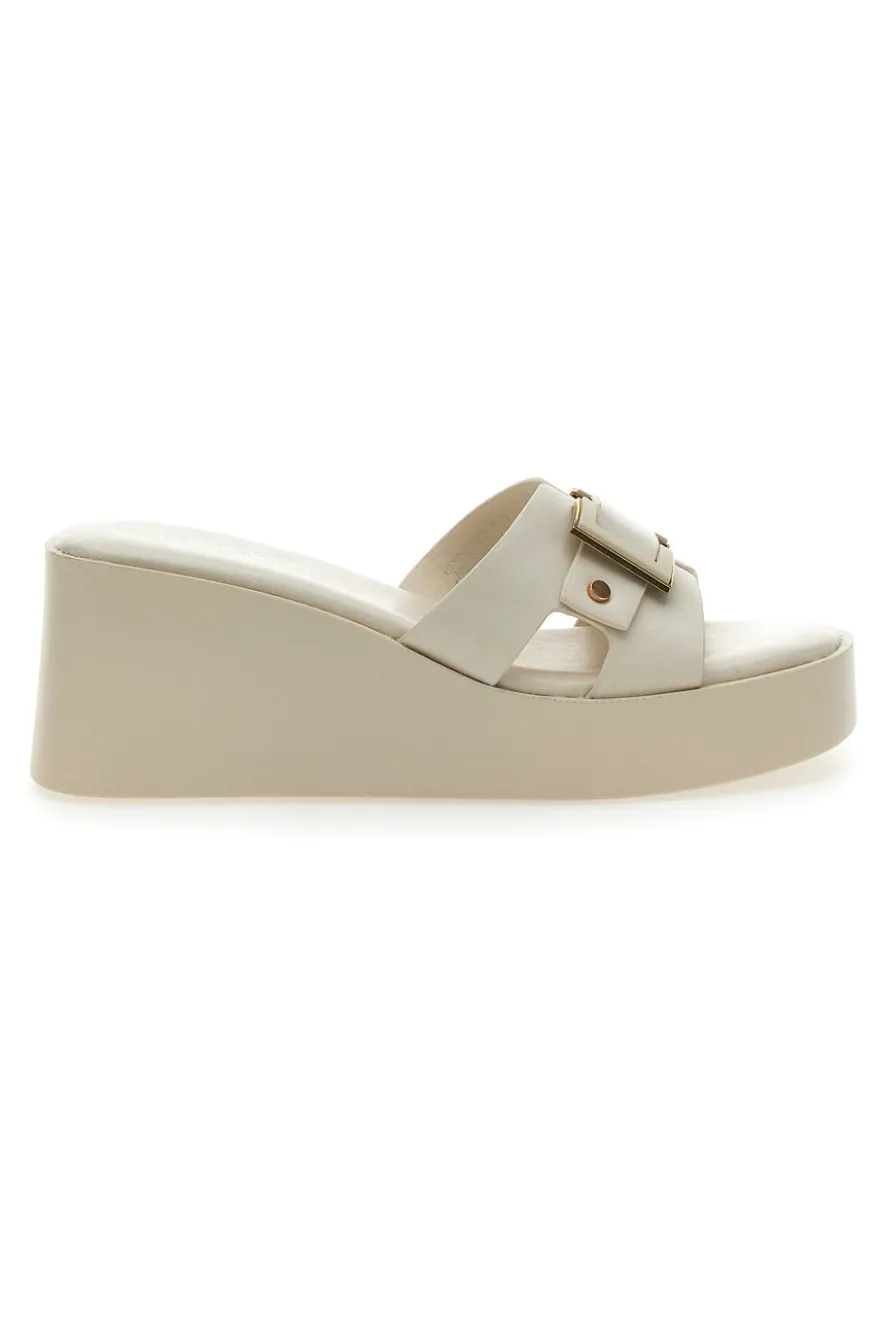 Ciabatte con Zeppa Beige Rock'n Doll 390275