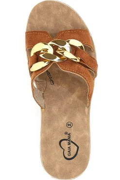 Ciabatte con Zeppa Gaia Mania 106 Cognac