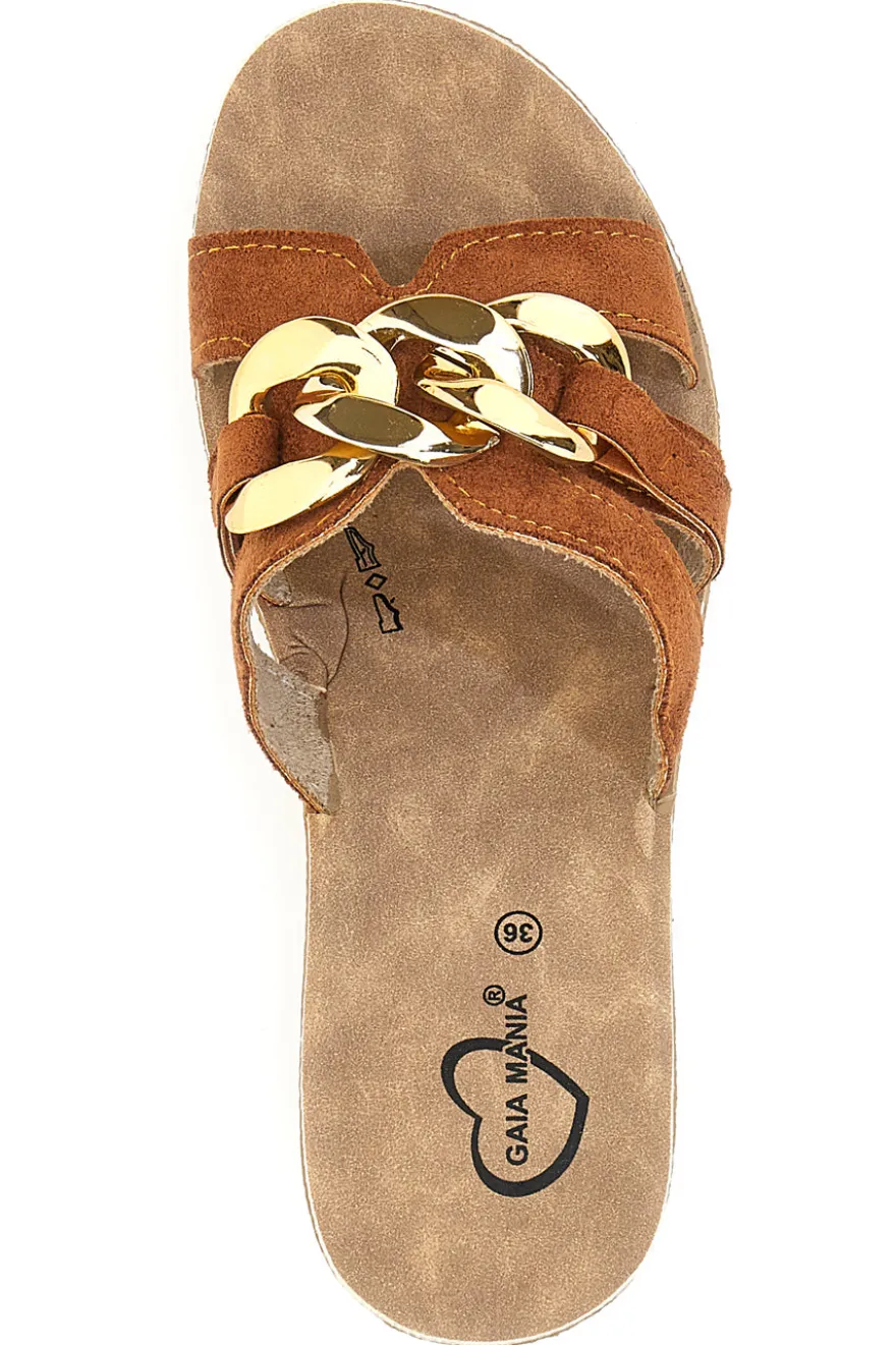 Ciabatte con Zeppa Gaia Mania 106 Cognac