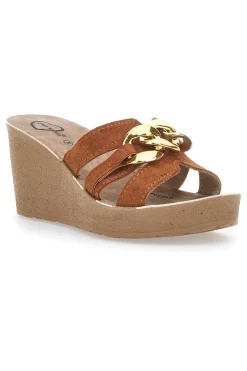 Ciabatte con Zeppa Gaia Mania 106 Cognac