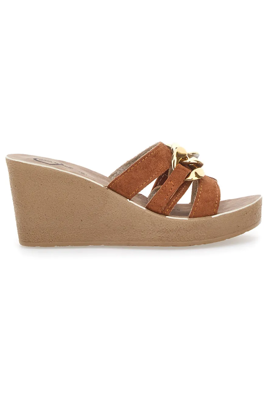 Ciabatte con Zeppa Gaia Mania 106 Cognac