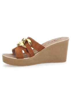 Ciabatte con Zeppa Gaia Mania 106 Cognac