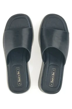 Ciabatte con zeppa neri minimal Rock'n Doll H3T9027