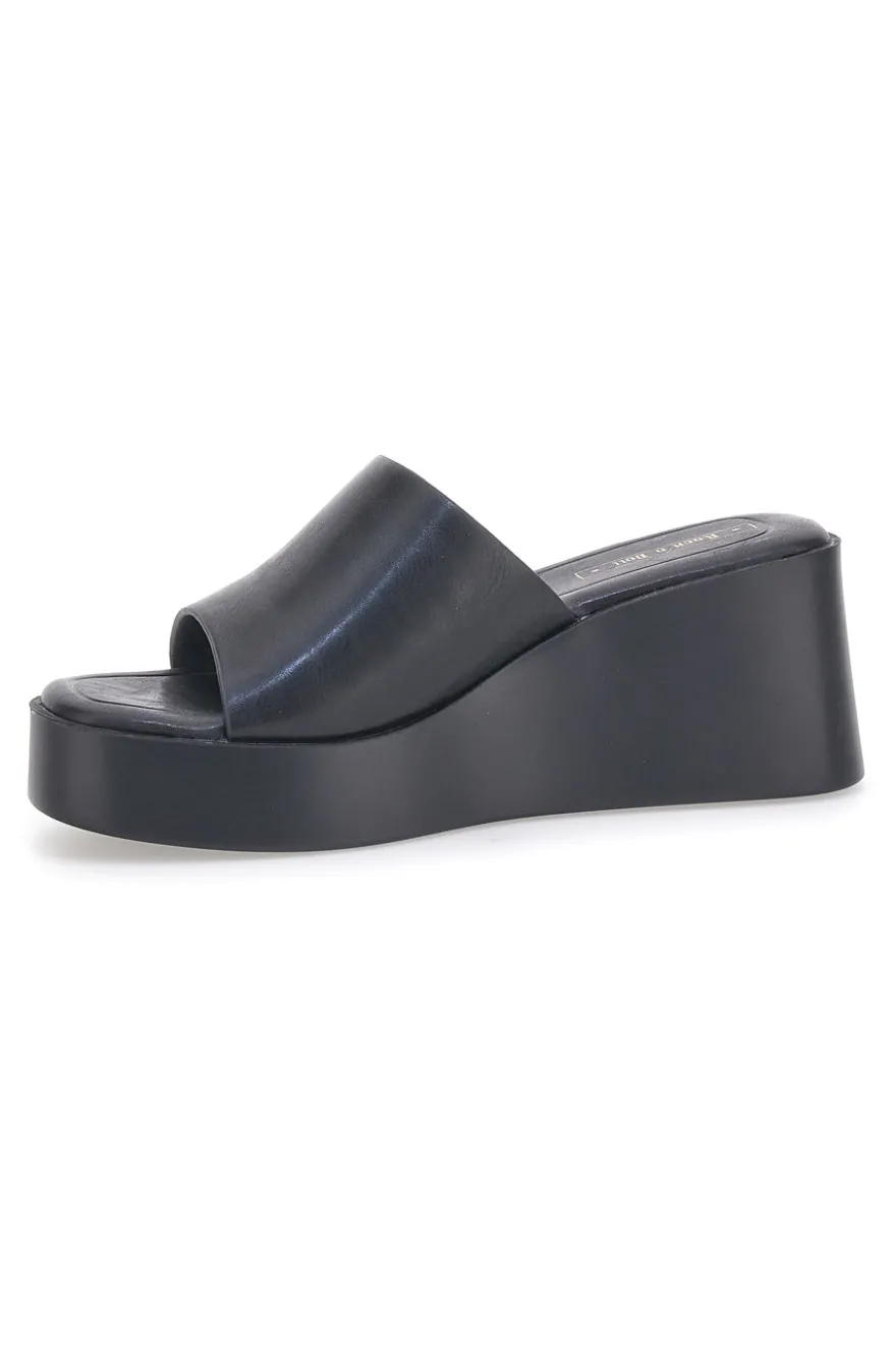 Ciabatte con zeppa neri minimal Rock'n Doll H3T9027