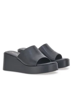 Ciabatte con zeppa neri minimal Rock'n Doll H3T9027