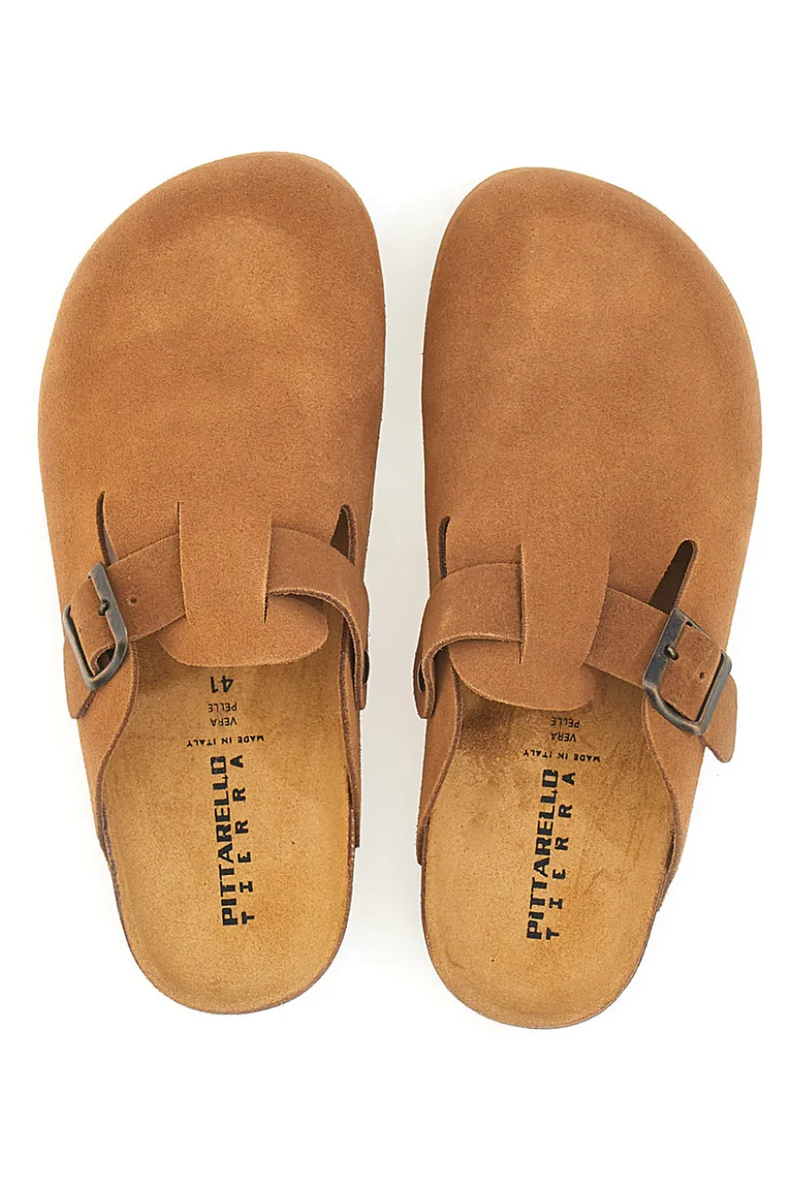 Ciabatte cuoio con fibbia in vera pelle Pittarello Tierra 335A013PR