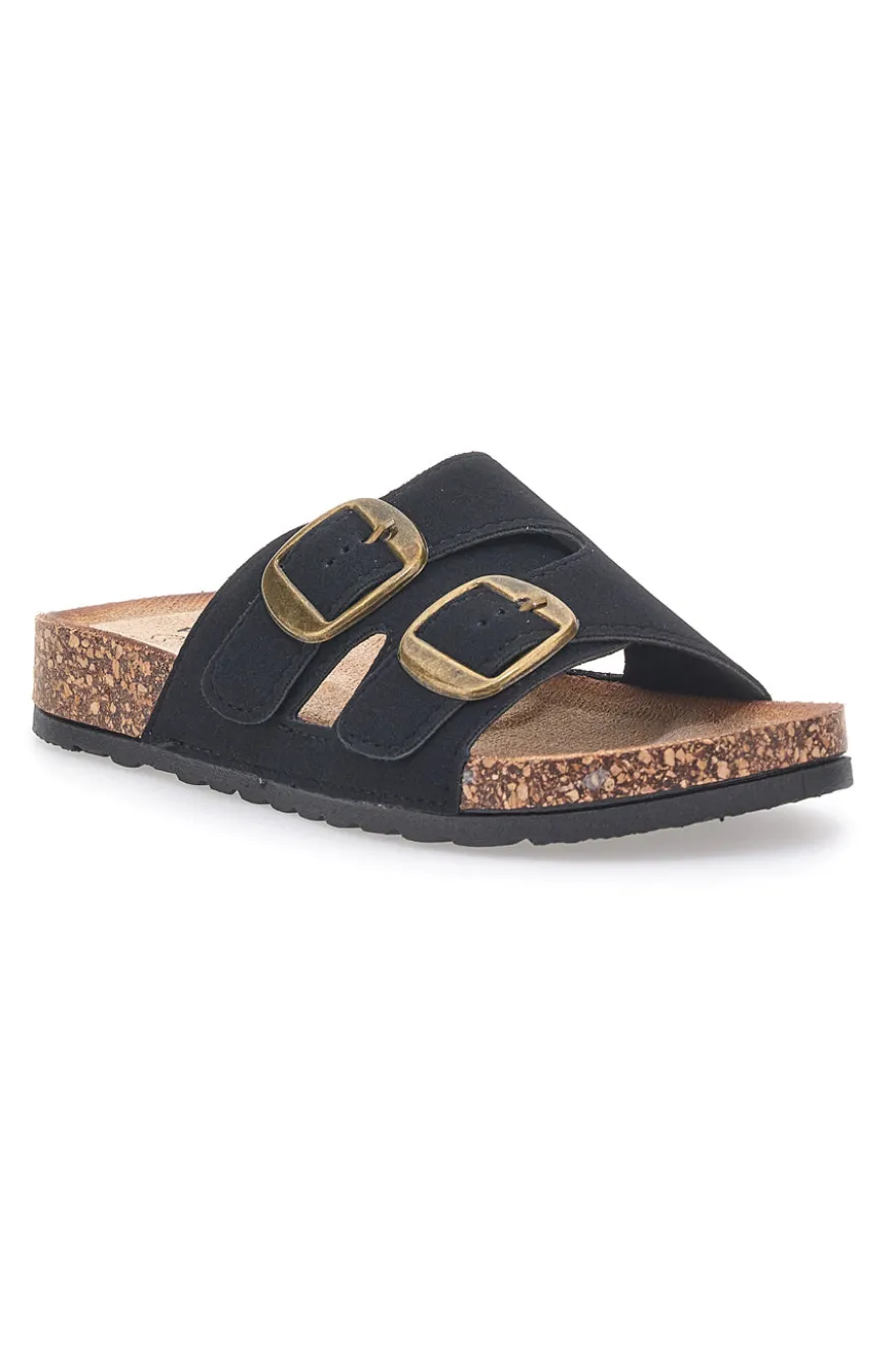 Ciabatte da donna nere con doppia fibbia Pittarello FC2084J1