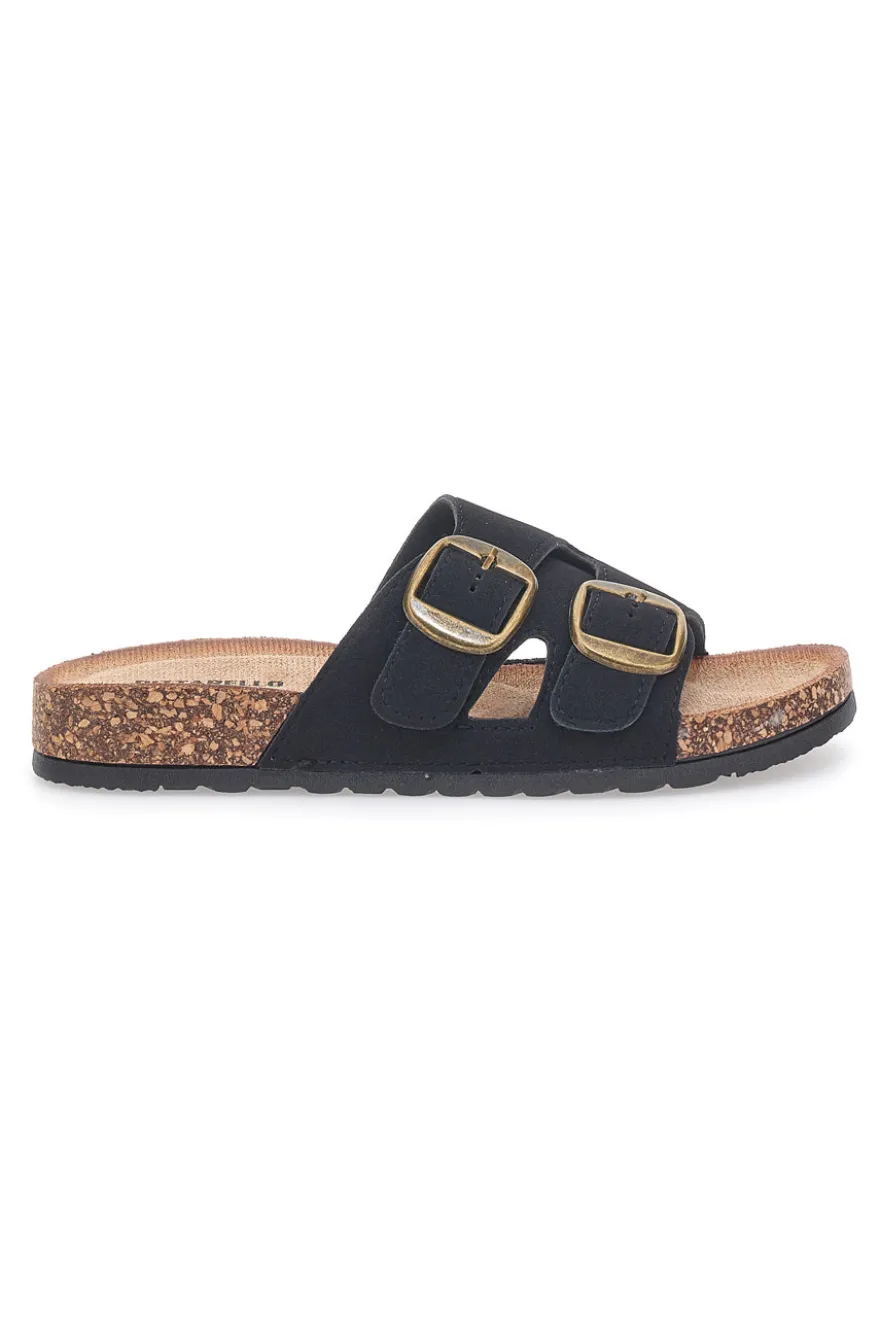 Ciabatte da donna nere con doppia fibbia Pittarello FC2084J1