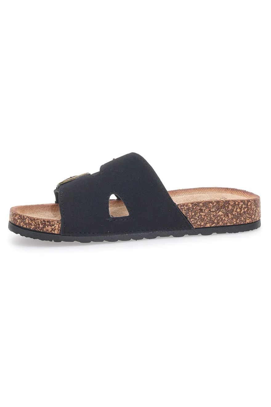 Ciabatte da donna nere con doppia fibbia Pittarello FC2084J1
