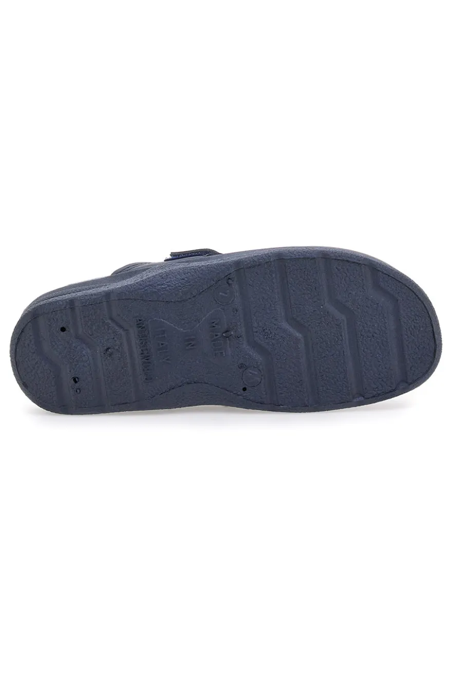 Ciabatte da Lavoro Blu Vera Pelle Made In Italy MR Chef 1668