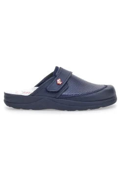 Ciabatte da Lavoro Blu Vera Pelle Made In Italy MR Chef 1668