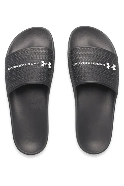 Ciabatte da piscina nere con fascia logata Under armour 6007533 001