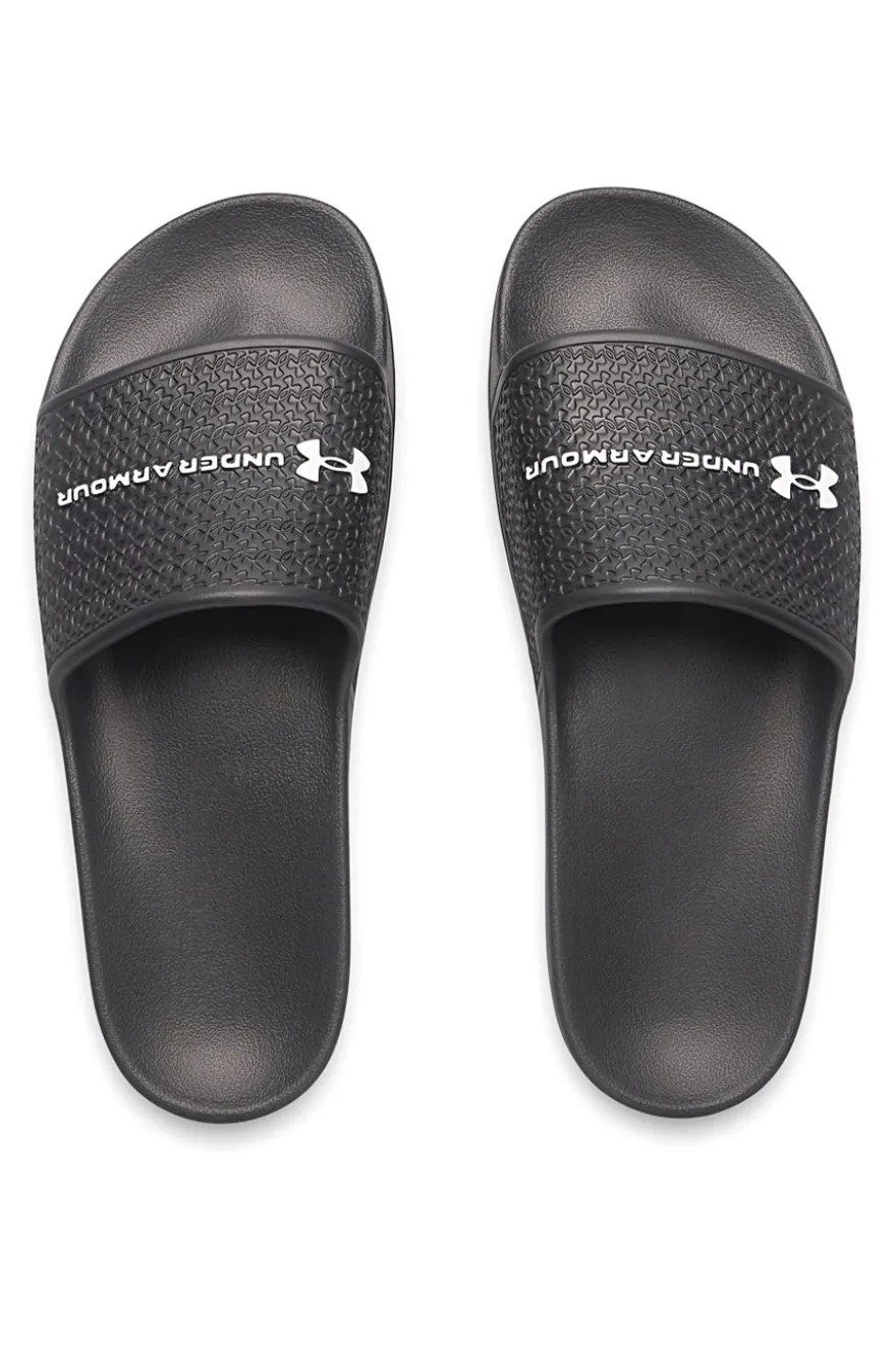 Ciabatte da piscina nere con fascia logata Under armour 6007528 001