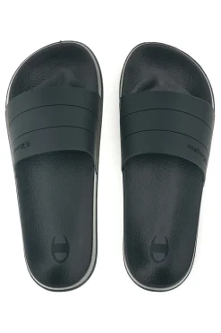 Ciabatte da piscina nero con fascia logata Champion All American Box Slide