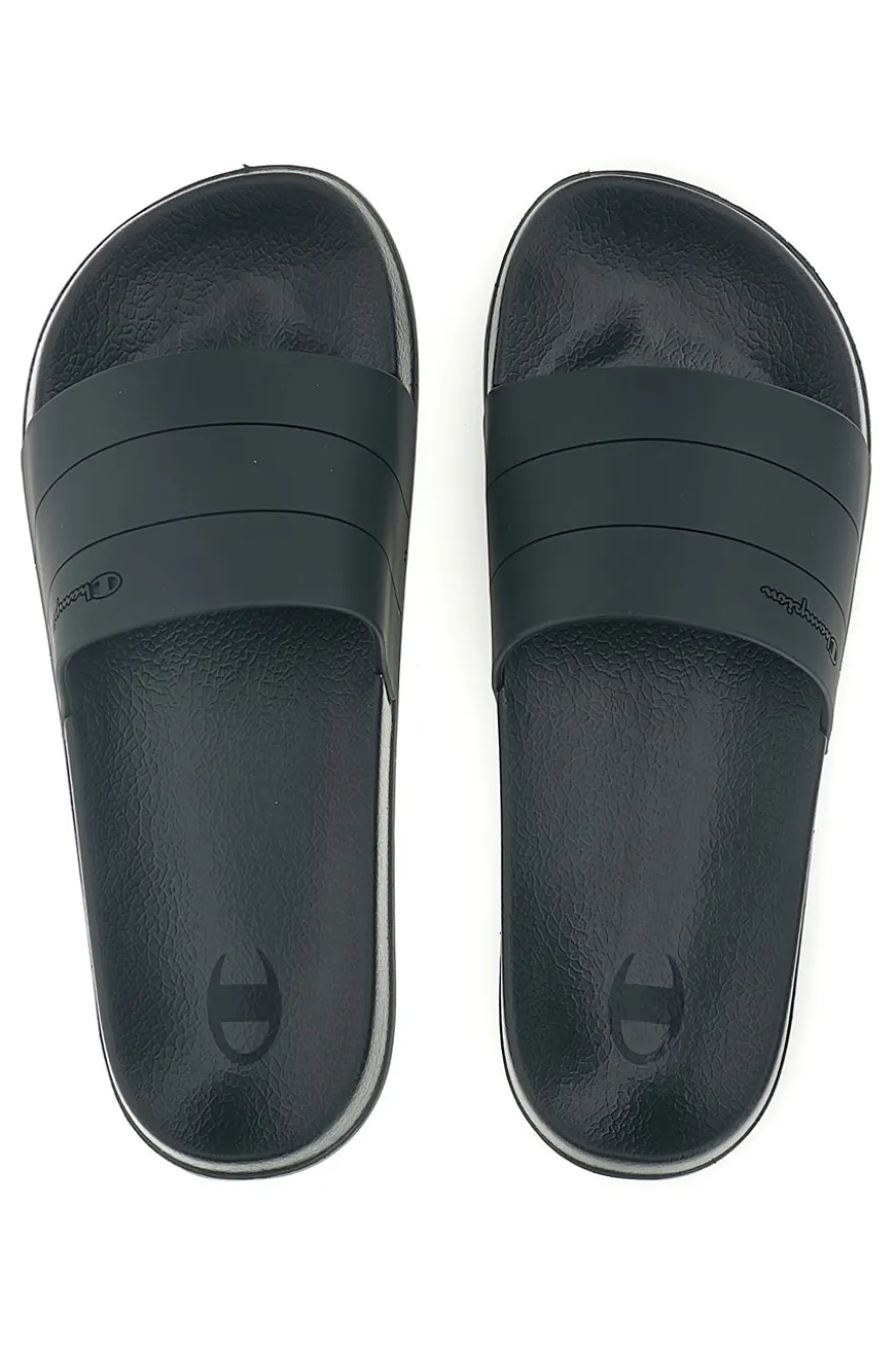 Ciabatte da piscina nero con fascia logata Champion All American Box Slide