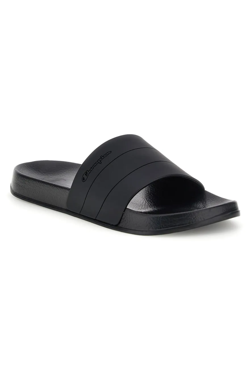 Ciabatte da piscina nero con fascia logata Champion All American Box Slide