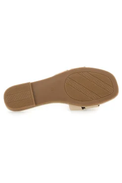 Ciabatte Flat Beige Con Morsetto Oro Talemi 18167