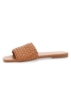 Ciabatte Flat Cognac Con Fascia Incrociata Mon Dieu 5410