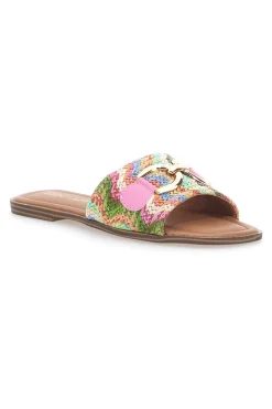 Ciabatte Flat Multicolor Con Morsetto Dorato First Lady 467