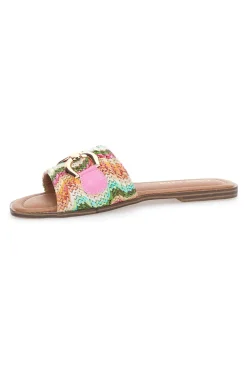 Ciabatte Flat Multicolor Con Morsetto Dorato First Lady 467