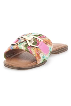 Ciabatte Flat Multicolor Con Morsetto Dorato First Lady 467
