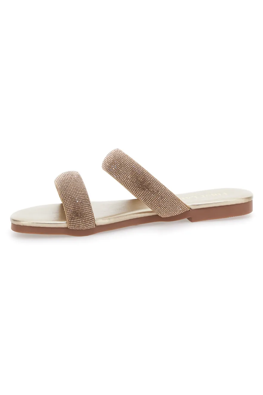 Ciabatte Flat Oro Con Strass Dorati First Lady 439