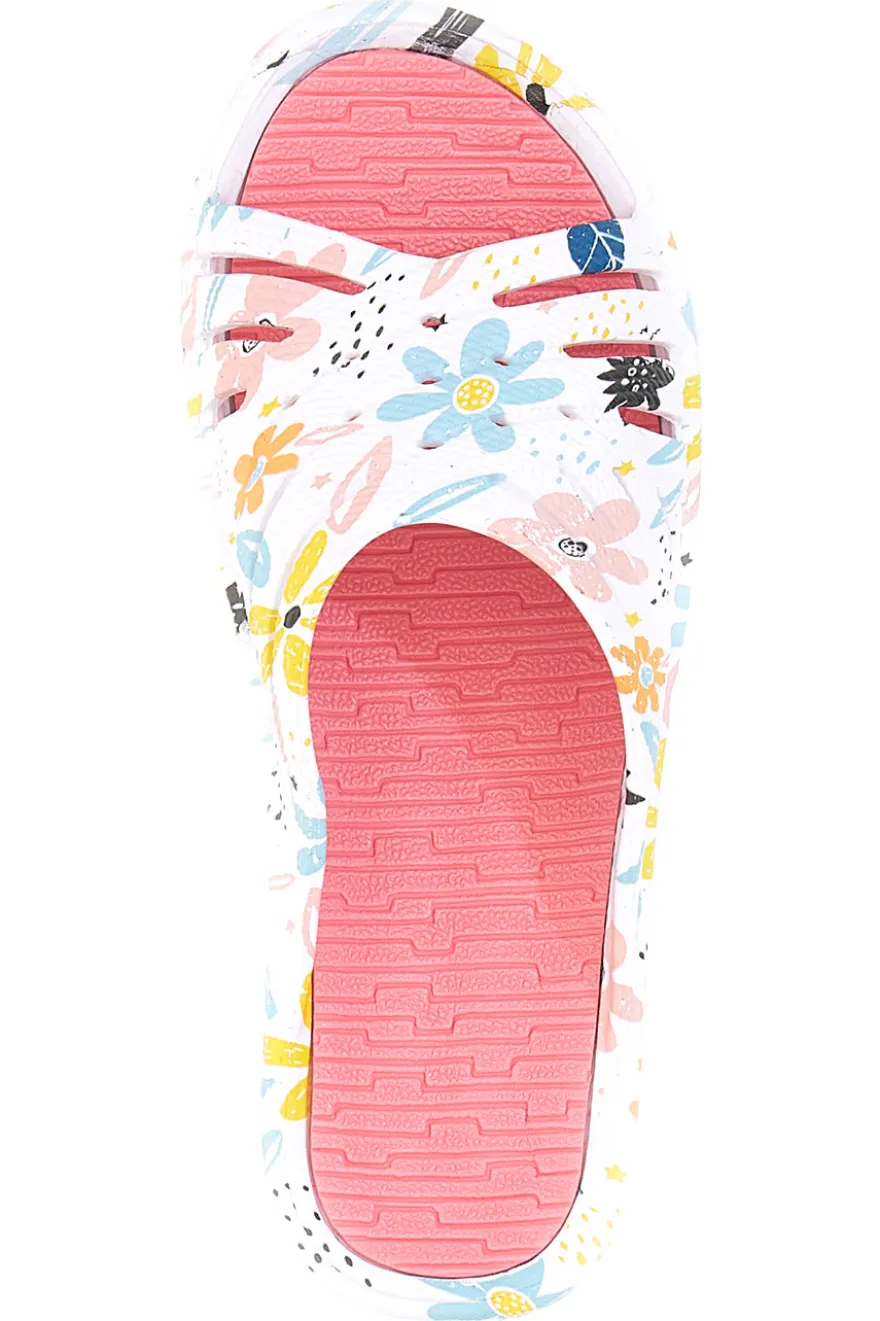 Ciabatte floreali multicolor con fascia incrociata 2T2L 711