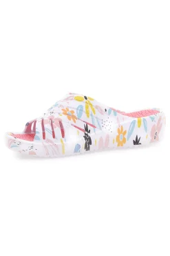 Ciabatte floreali multicolor con fascia incrociata 2T2L 711