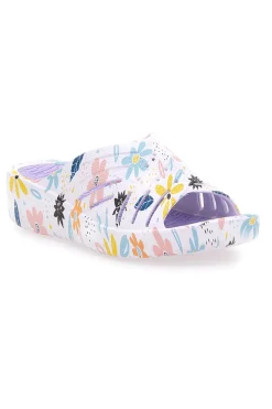 Ciabatte floreali viola multicolor fascia incrociata 2T2L 711
