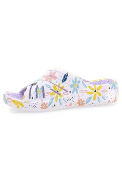 Ciabatte floreali viola multicolor fascia incrociata 2T2L 711