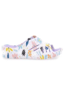 Ciabatte floreali viola multicolor fascia incrociata 2T2L 711