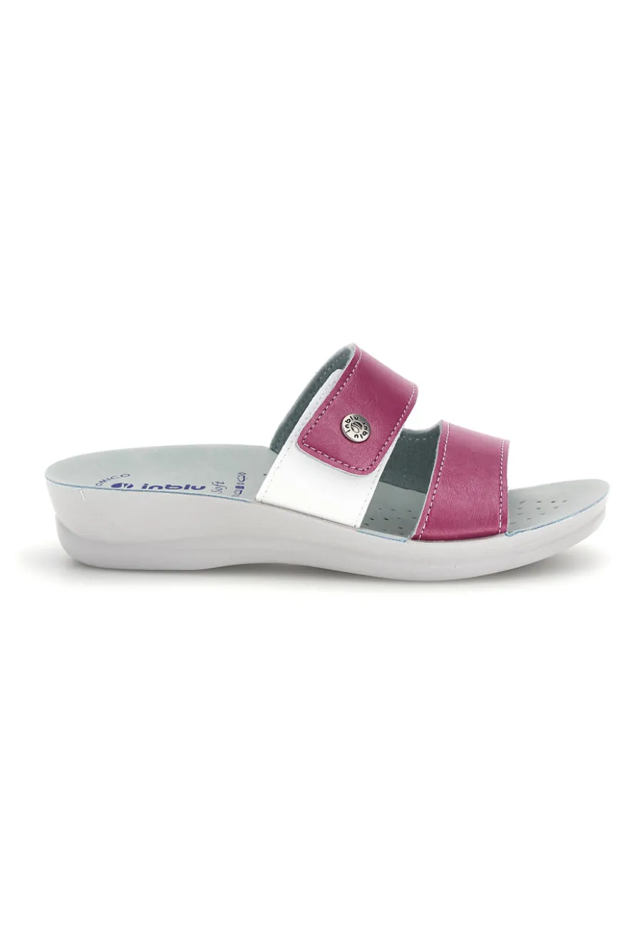Ciabatte fucsia e bianche con plantare anatomico Inblu 63 VR