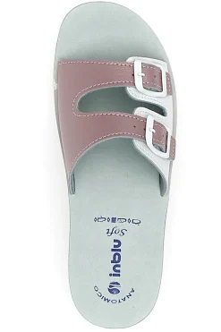 Ciabatte Fuxia e Bianche con Sottopiede in Pelle INBLU' 62 VR