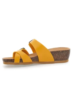 Ciabatte Gialle Made In Italy Con Sottopiede In Vera Pelle Bio Up 22710
