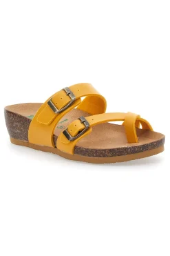 Ciabatte Gialle Made In Italy Con Sottopiede In Vera Pelle Bio Up 22710