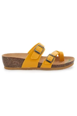 Ciabatte Gialle Made In Italy Con Sottopiede In Vera Pelle Bio Up 22710