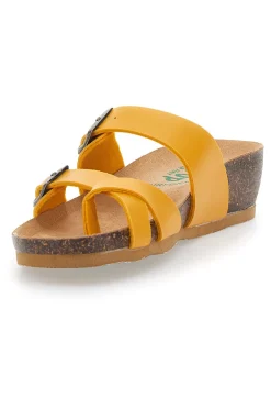 Ciabatte Gialle Made In Italy Con Sottopiede In Vera Pelle Bio Up 22710