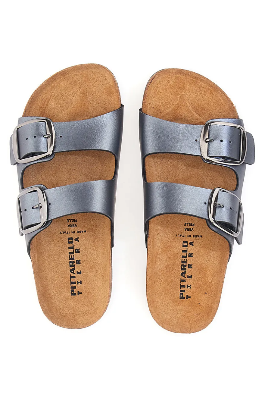Ciabatte Grigie con Doppia Fibbia Made in Italy PITTARELLO TIERRA 335A20630SR