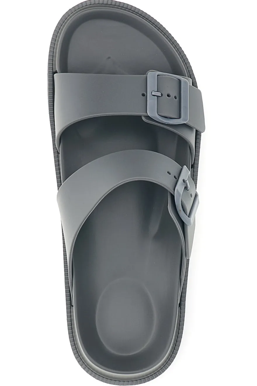 Ciabatte grigie con doppia fibbia 2t2l 72593
