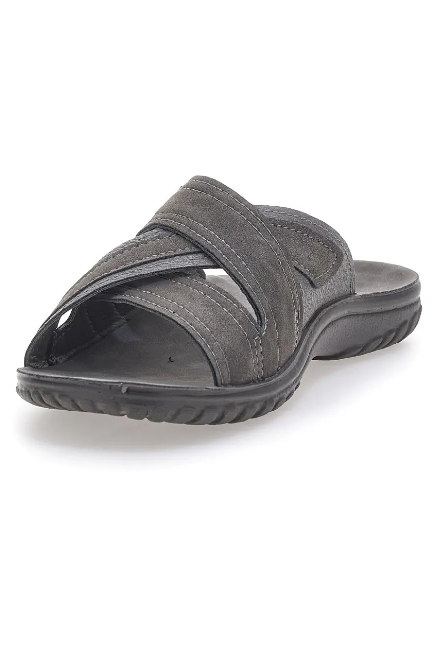 Ciabatte grigie con fasce incrociate comfort Inblu 10FN