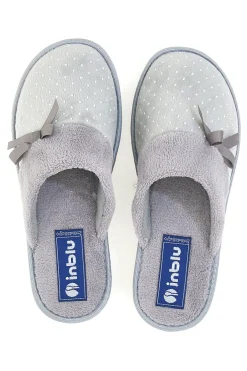 Ciabatte grigie con pois e fiocco decorativo Inblu 72 LB