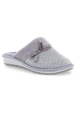 Ciabatte grigie con pois e fiocco decorativo Inblu 72 LB
