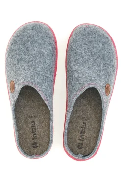 Ciabatte grigie in feltro con profilo rosa Inblu 39 CS